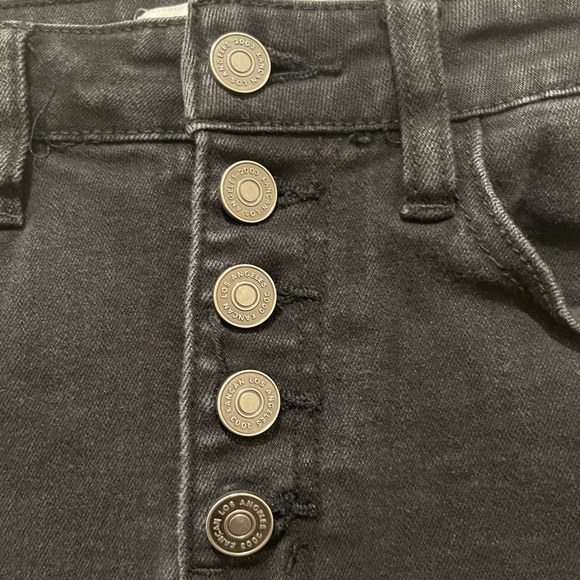 KanCan Exposed Button Fly High Rise Raw Hem Skinny Jeans in Black - Size 25/ 3 - Picture 6 of 7